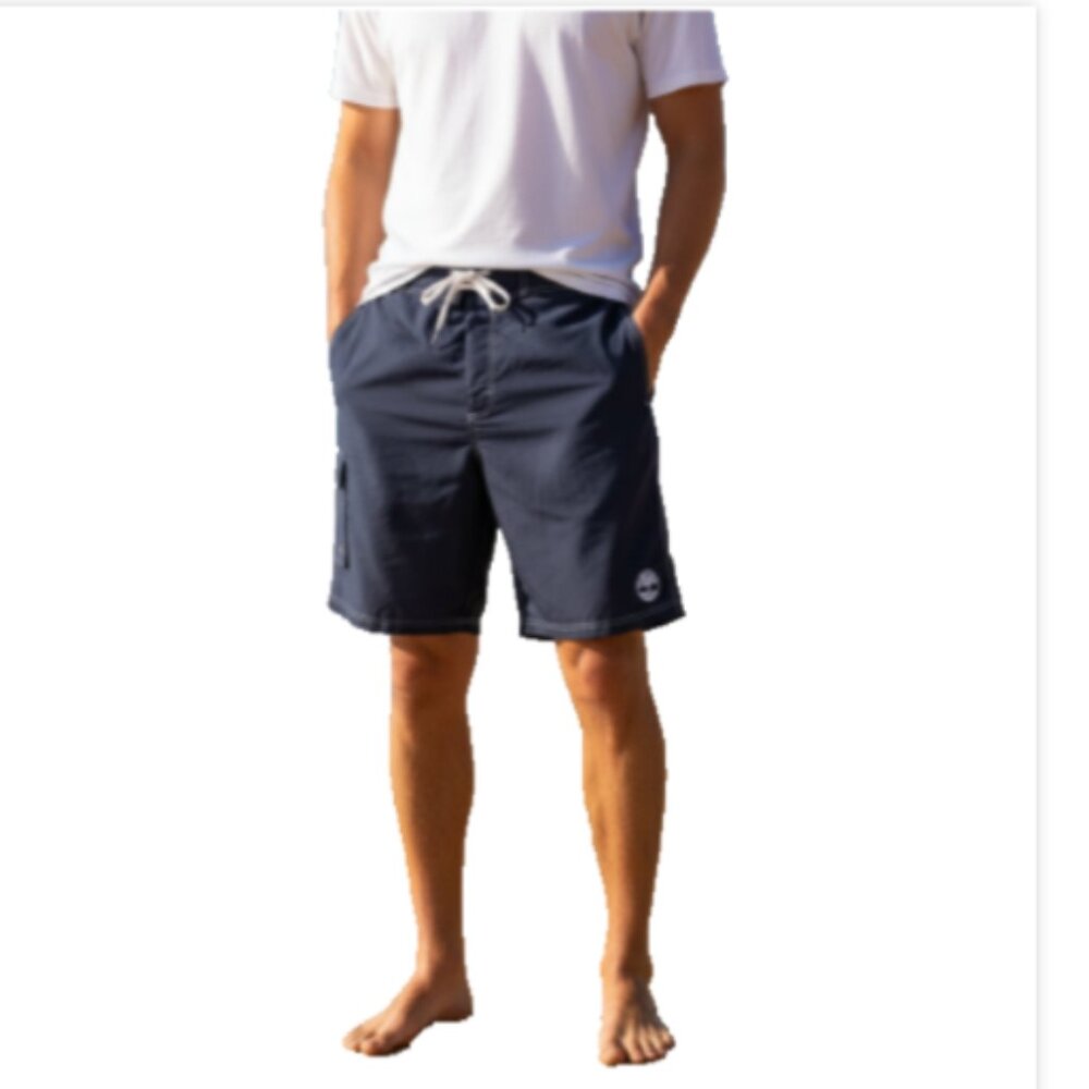 Men’s Timberland Swim Trunks XXL Navy Mesh Lined Cargo Pocket Board Shorts